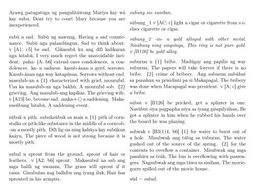 A Dictionary of Cebuano Visayan - iTeX translation reports