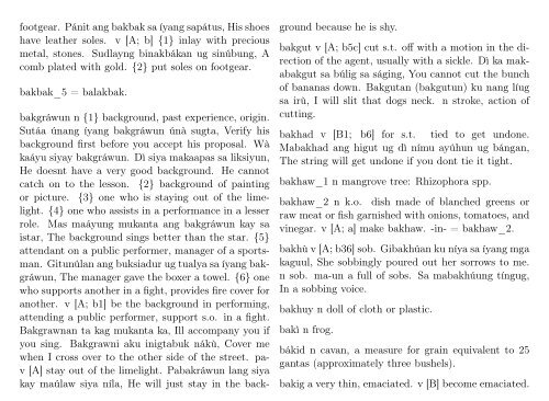 A Dictionary of Cebuano Visayan - iTeX translation reports