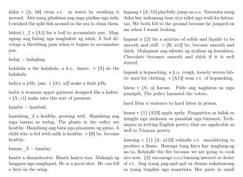 A Dictionary of Cebuano Visayan - iTeX translation reports