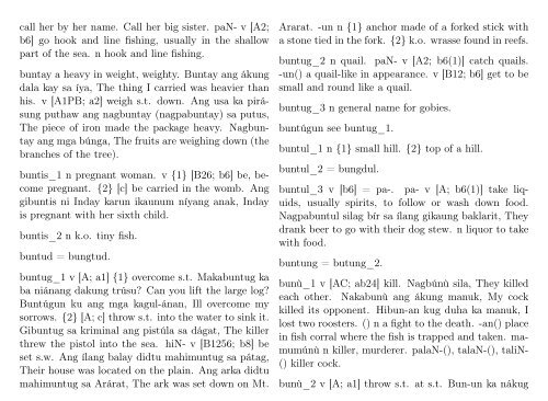 A Dictionary of Cebuano Visayan - iTeX translation reports