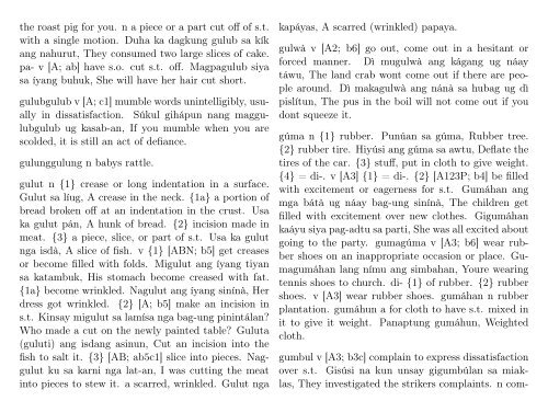 A Dictionary of Cebuano Visayan - iTeX translation reports