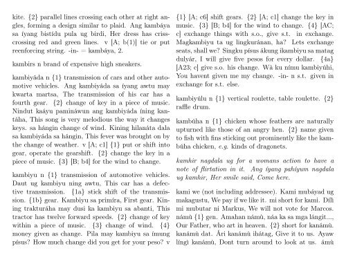 A Dictionary of Cebuano Visayan - iTeX translation reports