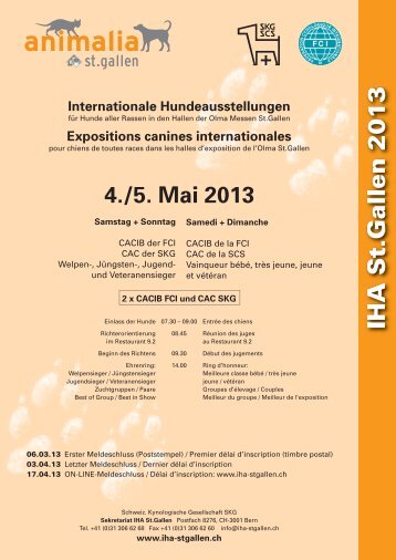 IHA St.Gallen 2013 - Internationale Hundeausstellungen St.Gallen