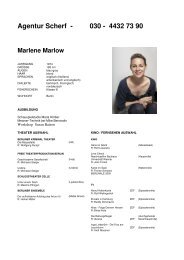 Agentur Scherf - 030 - 4432 73 90 Marlene Marlow