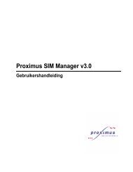Proximus SIM Manager V3.0 user guide - Help en support