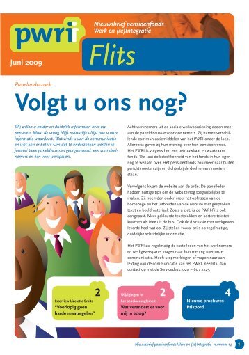PWRI Flits juni 2009 - Stichting Pensioenfonds Werk en (re)Integratie