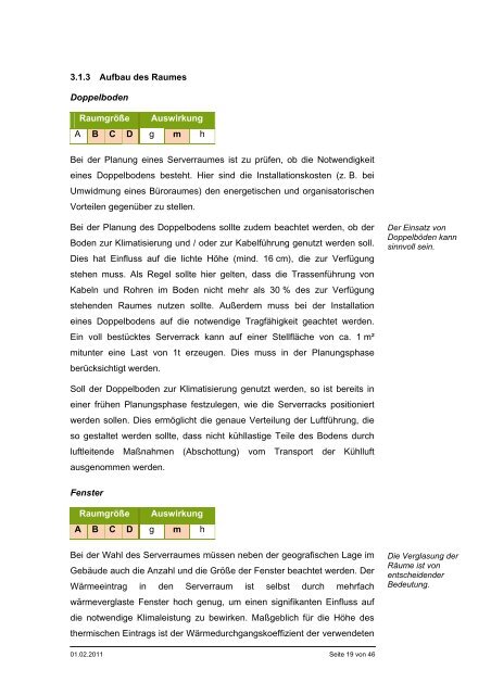 Gestaltung von energieeffizienten Serverräumen - BIT - Bund.de