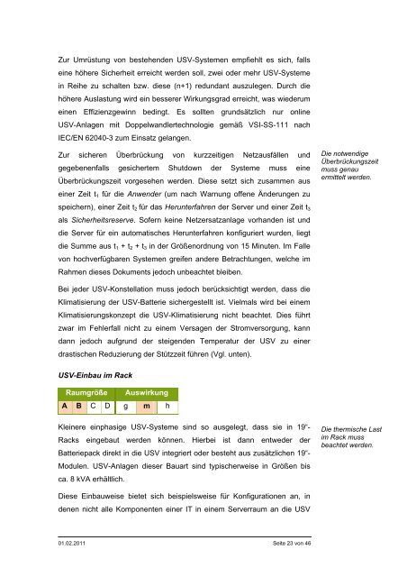 Gestaltung von energieeffizienten Serverräumen - BIT - Bund.de