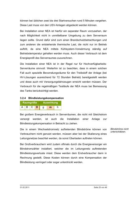 Gestaltung von energieeffizienten Serverräumen - BIT - Bund.de