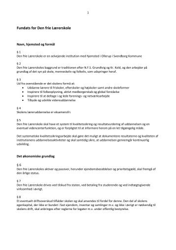 Fundats for Den frie Lærerskole