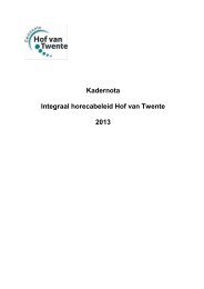 Kadernota integraal horecabeleid Hof van Twente 2013