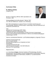 Curriculum Vitae Dr. Markus Schlee