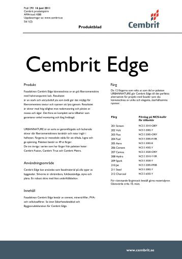 Cembrit Edge - Produktblad