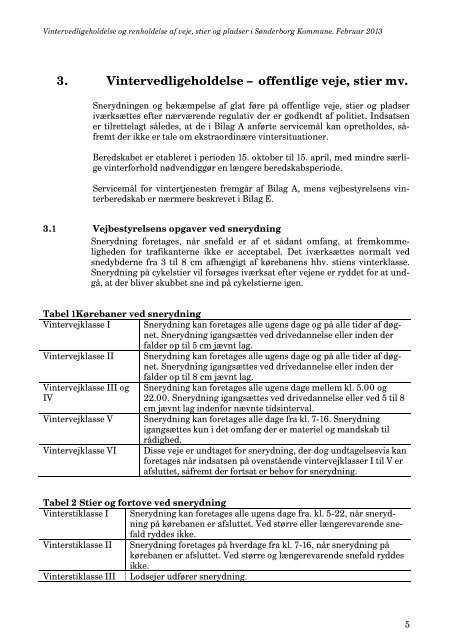 Regulativ for vintervedligeholdelse og renholdelse 01-02-2013