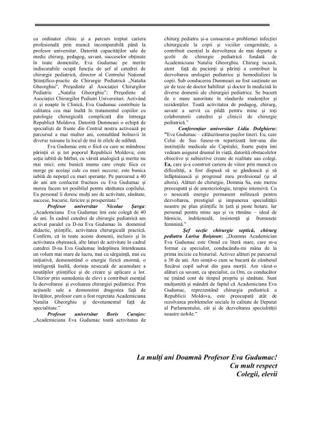 2006 vol VII - Asociaţia Chirurgilor Pediatri RM