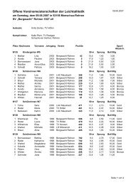 Ergebnisse Leichtathletik - SV »bergwacht« Rohren 1927 ev