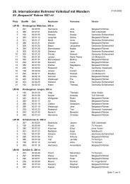 Ergebnisliste Volkslauf - SV »bergwacht« Rohren 1927 ev