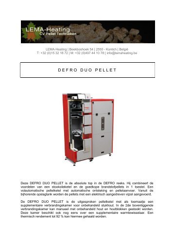 Defro Duo Pellet verwarmingsketel - LEMA-Heating
