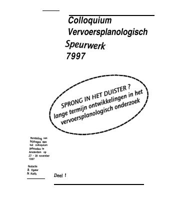 Colloquium Vervoersplanologisch Speurwerk 7997 - CVS