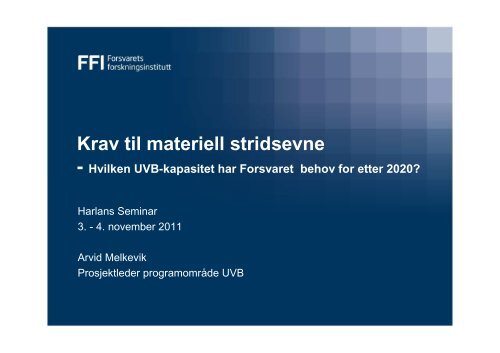 Krav til materiell stridsevne