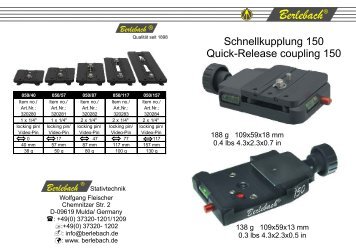 Schnellkupplung 150 - Berlebach