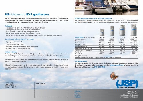 Consumentenfolder kampeer/marine - JSP Gascylinders