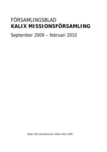 September 2009-Februari 2010 - Kalix Missionsförsamling