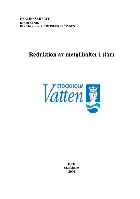 Reduktion av metallhalter i slam