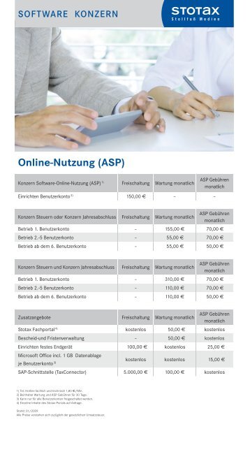 Online-Nutzung (ASP)