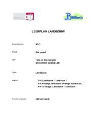LEERPLAN LANDBOUW - Provinciaal Onderwijs Vlaanderen