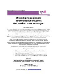 Uitnodiging - Regio West-Brabant