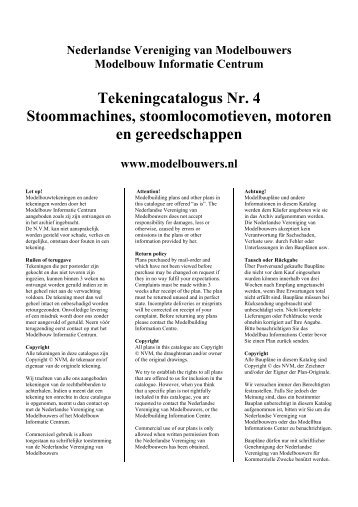 Tekeningcatalogus Nr. 4 Stoommachines, stoomlocomotieven ...