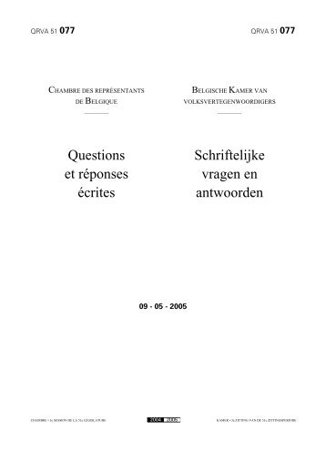 Questions et réponses écrites Schriftelijke vragen en antwoorden