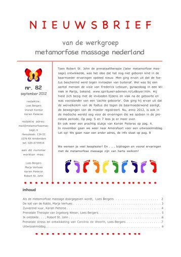 Nieuwsbrief 82 - werkgroep metamorfose massage nederland