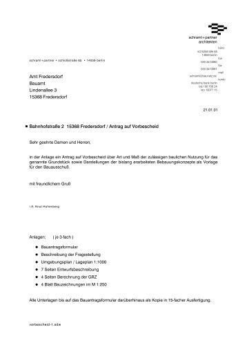 Antrag Auf Bauvorbescheid
