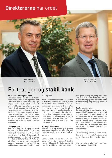 Fortsat stabil bank trods skuffende resultat!