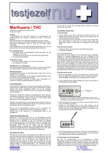 Handleiding Bijsluiter THC Marihuana Hasj Wiet ... - Dutch Diagnostics