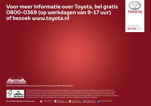 Toyota Yaris accessoires Brochure Nederland