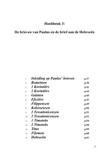 Hoofdstuk 3 De brieven van Paulus en de brief aan de Hebreeën