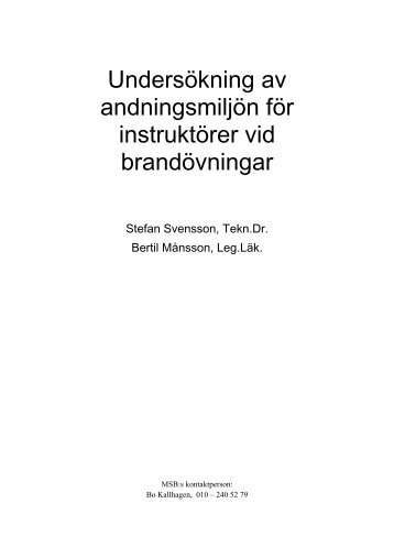 Undersökning av andningsmiljön för instruktörer vid brandövningar