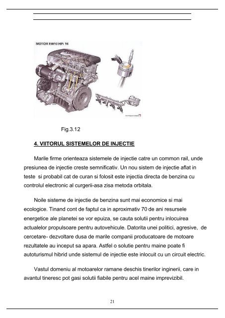 EVOLUTIA SISTEMELOR DE INJECTIE DE BENZINA 1. O SCURTA ...