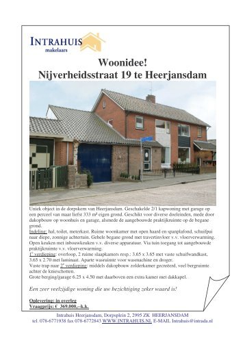 Woonidee! Nijverheidsstraat 19 te Heerjansdam - Intrahuis