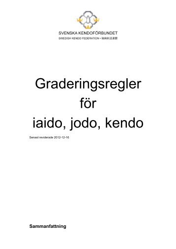 Graderingsregler för kendo, iaido och jodo - Svenska Kendoförbundet