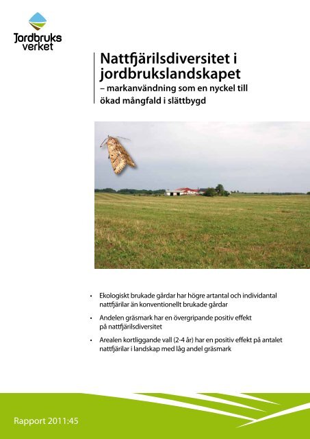 Nattfjärilsdiversitet i jordbrukslandskapet - bild - Jordbruksverket