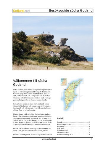 Besöksguide södra Gotland Välkommen till södra ... - Gotland.net