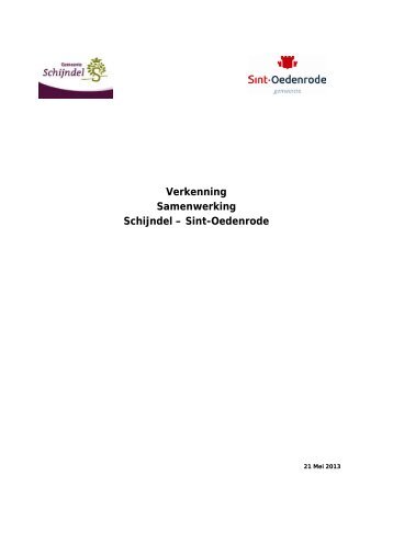 Verkenning Samenwerking Schijndel – Sint-Oedenrode - Gemeente ...