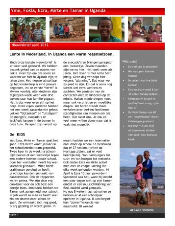 Nieuwsbrief familie Holwerda april 2012 - Het Keerpunt