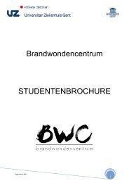 Brandwondencentrum STUDENTENBROCHURE - UZ Gent