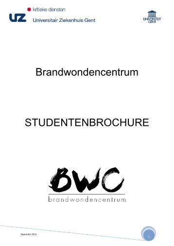 Brandwondencentrum STUDENTENBROCHURE - UZ Gent