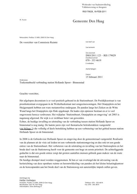 Lees hier de commissiebrief van Marnix Norder - PvdA Den Haag